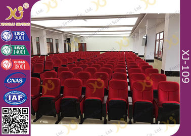 China Durable Red Tip Up Auditorium Chairs Polypropylene Fram Comfort PU Molded Sponge supplier